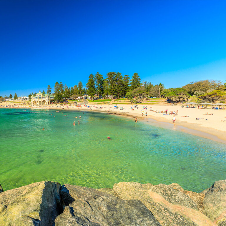 Cottesloe Beach with crystal clear turquoise waters and white sand