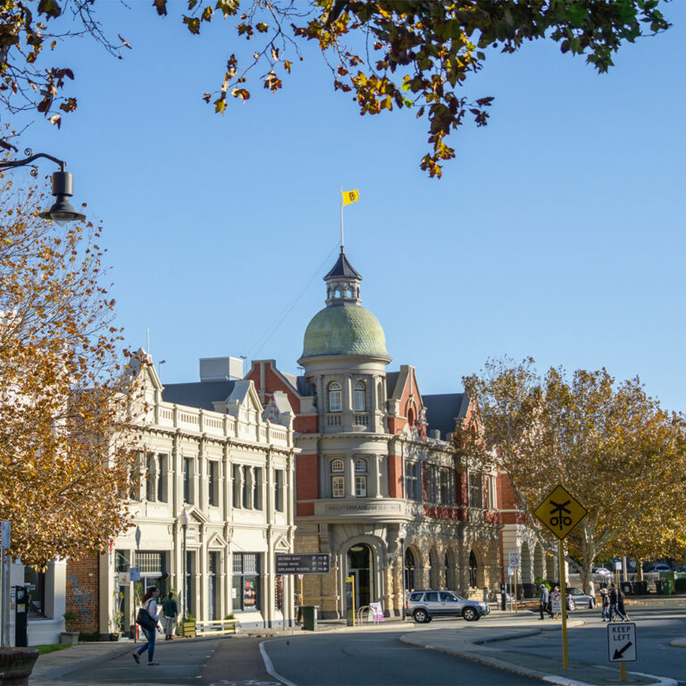 Historic building in Fremantle with distinctive dome architecture