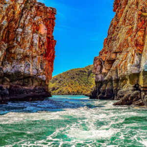 A scenic view of the Horizontal Falls in the islands of the Kimberly