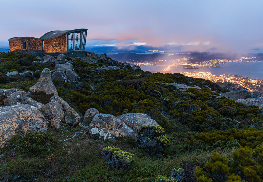 A sunset scene on Mount Wellington, Hobart, Tasmania
